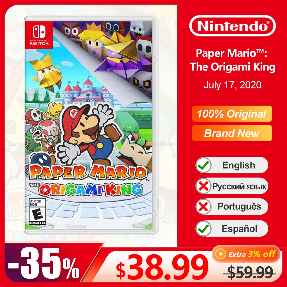 Paper Mario: The Origami King Nintendo Switch Giochi Offerte 100% Nuovo Supporto Per Schede Di Gioco Fisico 1 Giocatore Per Nintendo Switch