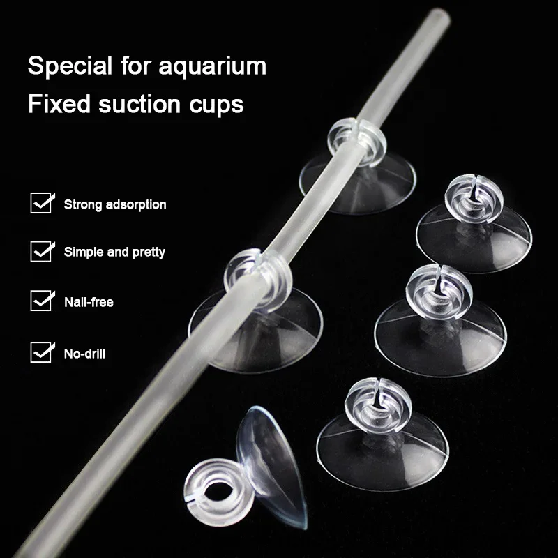 30pcs Aquarium Fixed Suction Cup Holder Fish Tank Sucker for 4mm Inner Diameter Airline Oxygen Pipe Tube Wire Holder Accessories