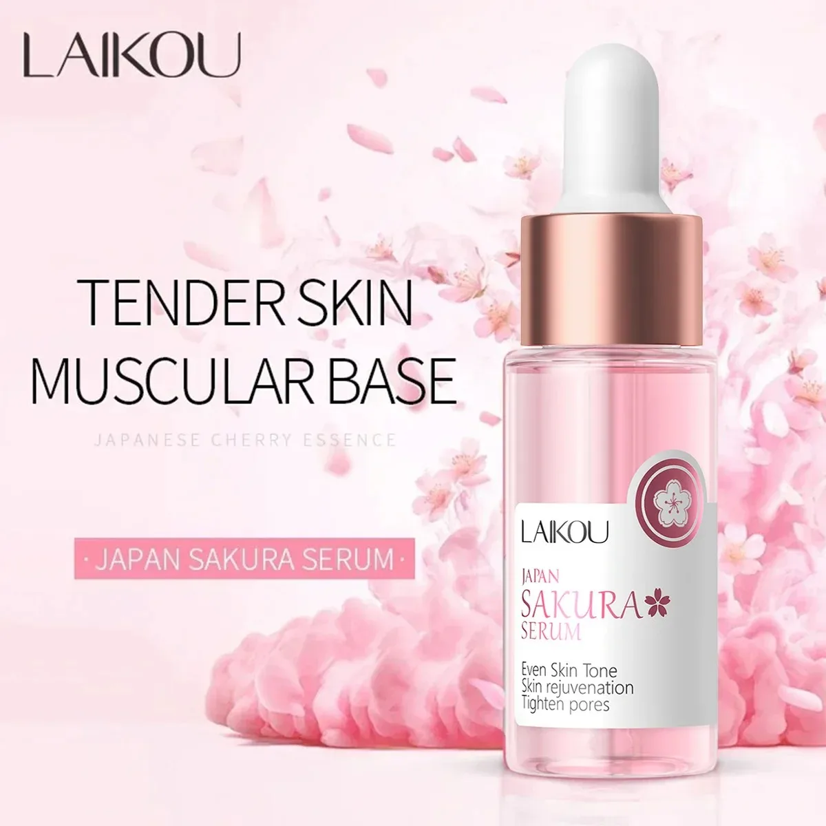 1/2/3 pcs Sakura Facial Serum Cherry Blossom Brighting Skin Face Essence Brightening Hydrating Hyaluronic Acid For All Skin Type 2