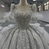 Fashion Wedding Dress Short Sleeves Organza Square Neck Bridal Dresses Beading Vestidos De Novia Customized MN280 3