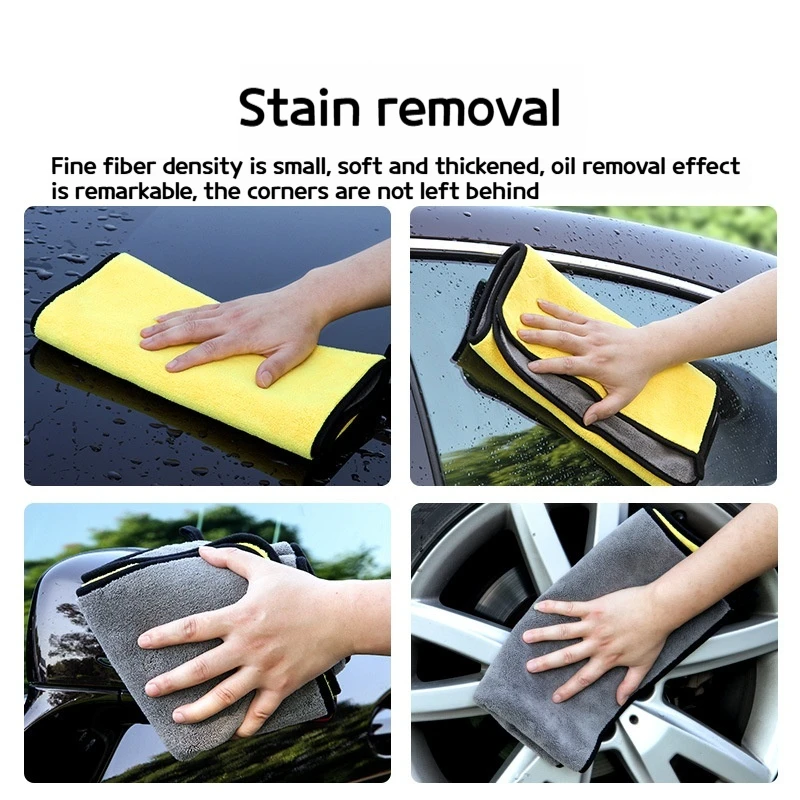 5Pcs Microfiber Towel Car Microfiber Cloth Wash Towel Cleaning Cloth Absorbent Car Wash Drying Auto Detailing