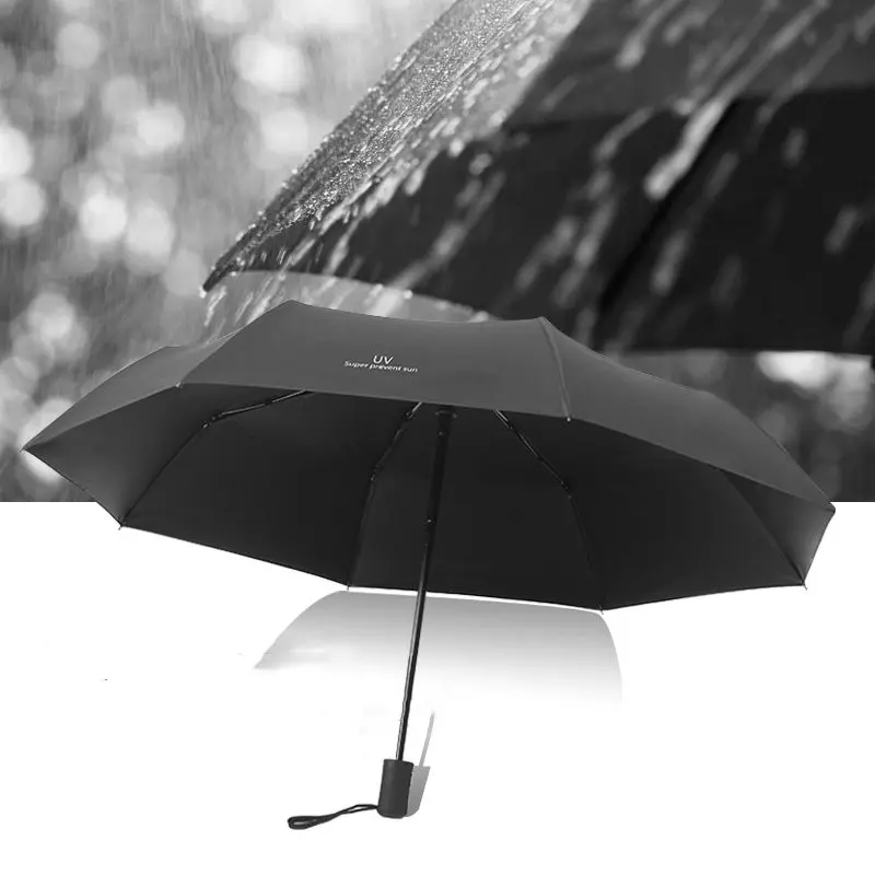 Folding Umbrella 8-Rib Automatic folding Umbrella Compact lightweight durable UV protection rain and sun umbrella automatic sunshade