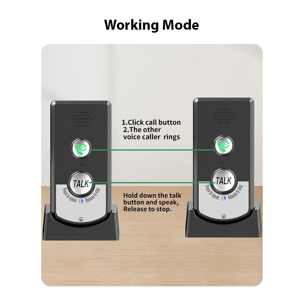 Wireless Intercoms for Home Voice Bidirectional Caller Ultra Long Distance Wireless Voice Interphone Elderly Caller