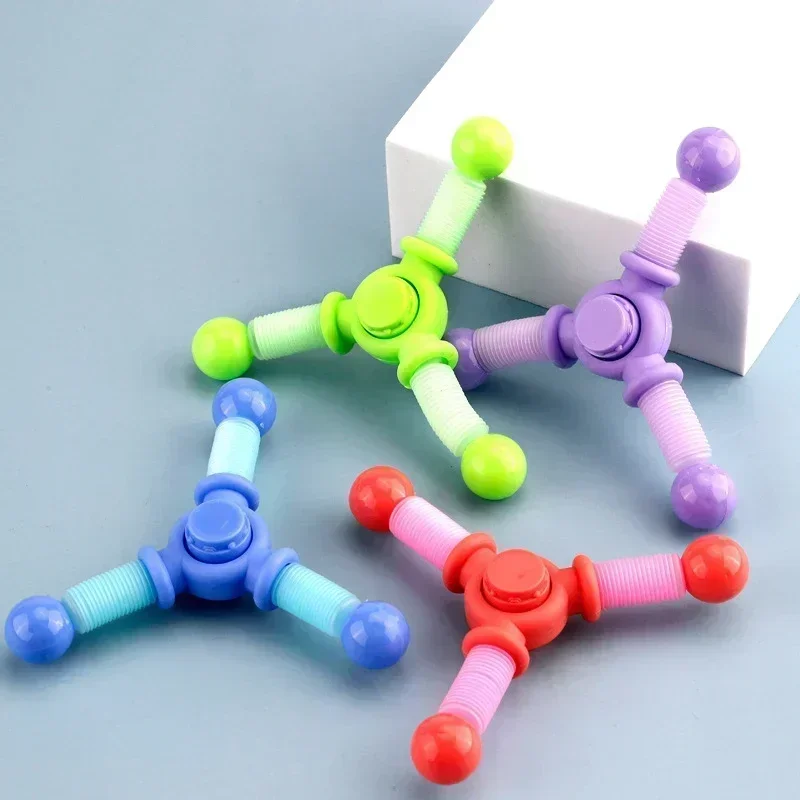 1pcs Fidget Spinner Toys Kids Pop Tube Sensory Toys Suction Cup Games Plastic Transformable Stress Relief Children Adult Gifts 5