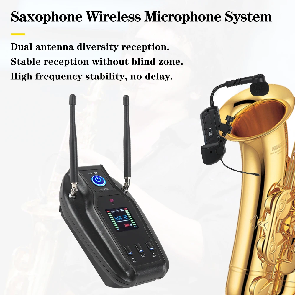 KIMAFUN Saxofone Microfone Sistema Saxofone Sem Fio Clip em Instrumentos  Musicais Gooseneck Mic para Trompete Saxofone-Aliexpress