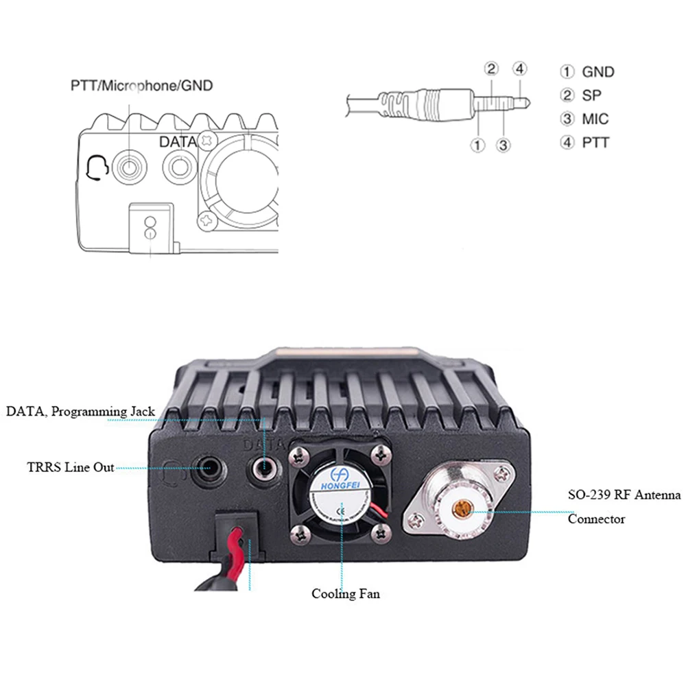 QYT KT-7900D 25W Quad Band Latest Version Mini Mobile Radio 136-174/220-260/350-390/400-480MHz kt 7900D Walkie Talkie 10 KM 3