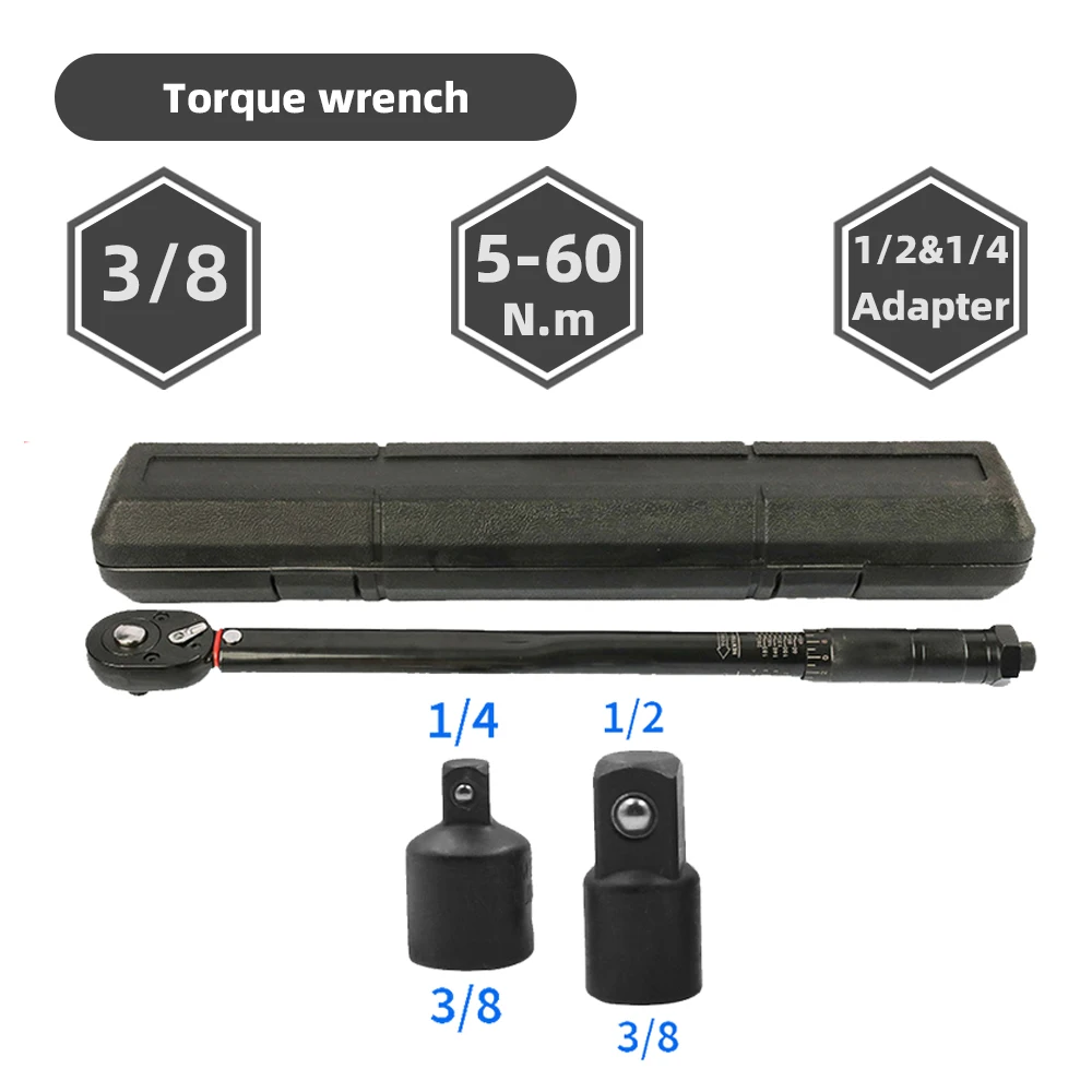 5-60N-m-Torque-Wrench-3-8-Inch-Precise-Torques-Key-Reversible-Ratchet ...