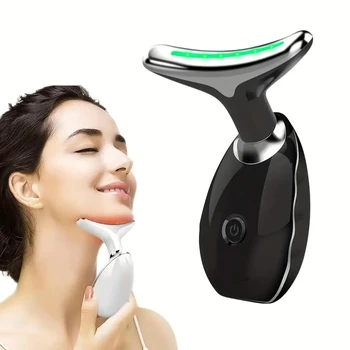 7LED Color Vibrating Neck Device Beauty Gift, neck and face skin massager, 1 piece set portable usb charging, electric Facial ma 2