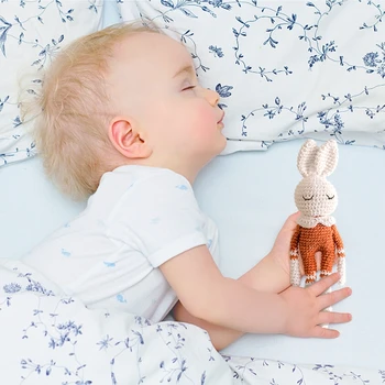 Brown Rabbit Crochet Rattle - Wooden Toys 4