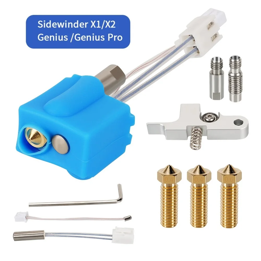 

For Artillery Sidewinder X1/X2 Genius/ Genius Pro 3D Printer Parts Nozzle Heating Block Throat And Thermistor Idler Arm