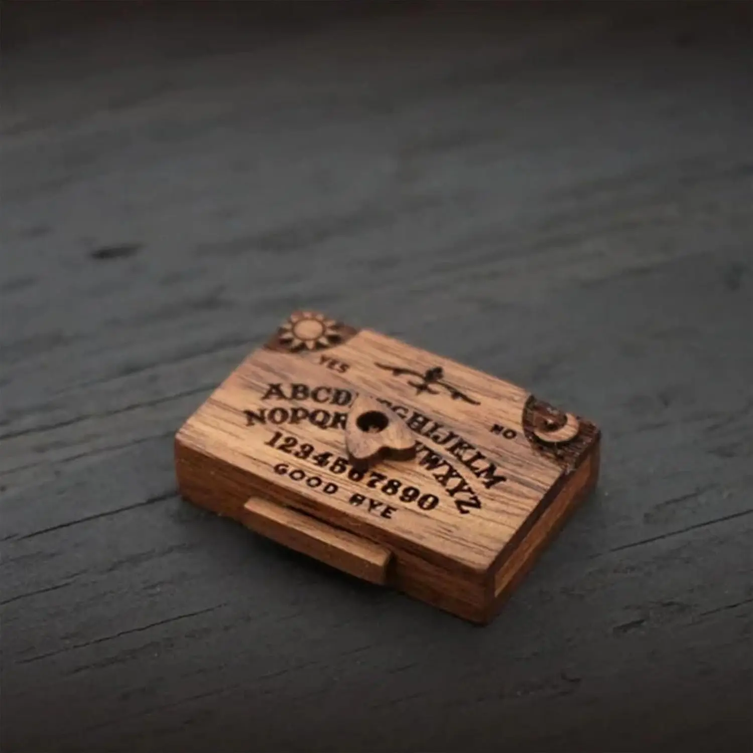 Miniature Spirit Board with Drawer,Miniature Ouija Board,Wooden Handmade Talking Spirit Board with Planchette,Ouija Board Retro 6
