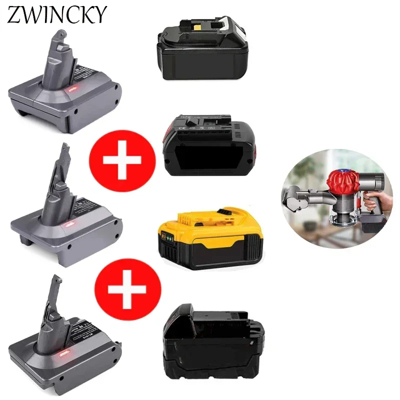 

Battery Adapter for Makita Dewalt Milwaukee Bosch Black&Decke 18V Li-ion Battery Convert To For Dyson V6 V7 V8 Vacuum Cleaner
