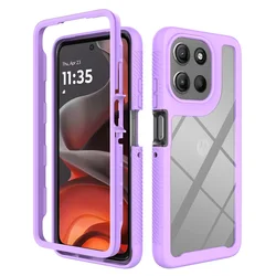 Clear Shockproof TPU Bumper Rugged Phone Case for JUST CASE (PURPLE)