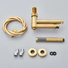 Brushed Gold Bathtub Faucet Swivel Spout Shower Faucets Embedded In Wall Tub Water Tap Shower Mixer Waterfall Bath Shower System 6