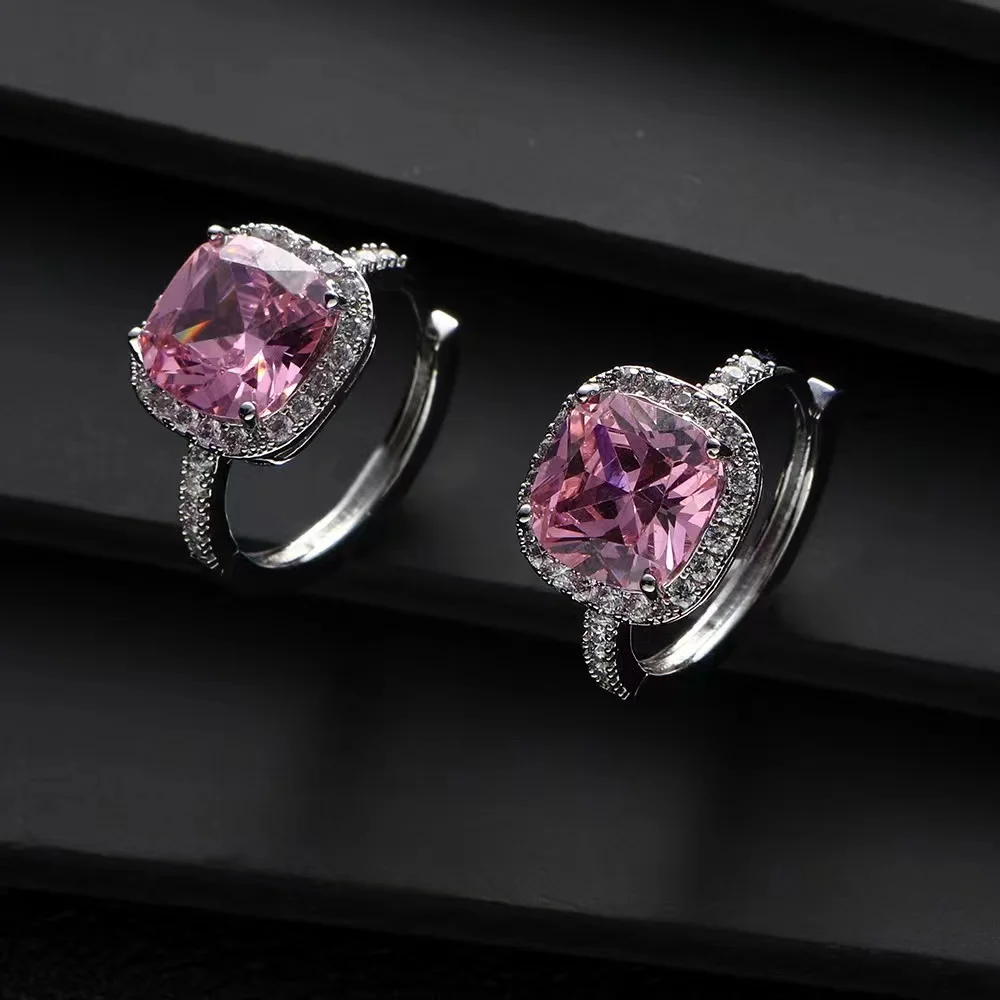 

2023 New Trendy Shiny Cubic Zirconia Gold Plated Geometric Round Stud Earrings for Women Unique Chic Jewellery