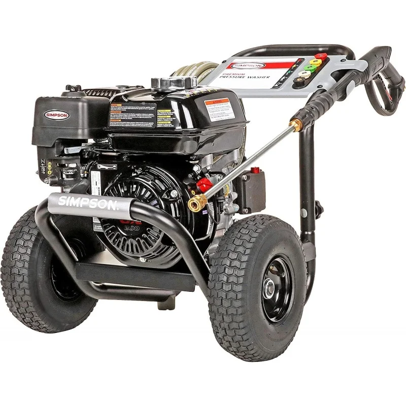 

SIMPSON Cleaning PS3228 PowerShot 3300 PSI Gas Pressure Washer, 2.5 GPM, GX200 Engine, Includes Spray Gun and Extension Wa