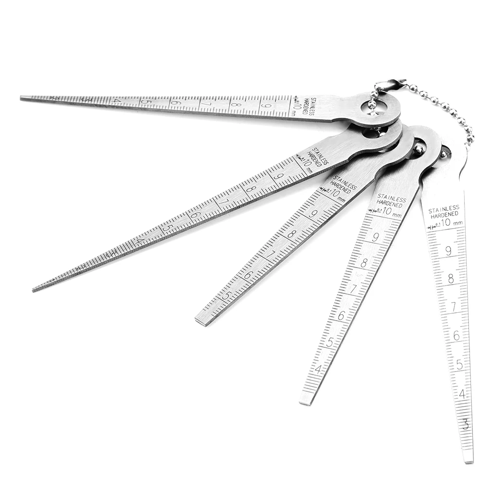 Feeler Gauge Feeler Measuring Tool Gap Gage Taper Gauge 1 Set Stainless Steel Welding Taper Feeler Gauge Rulers Hole Inspection Tool 10mm