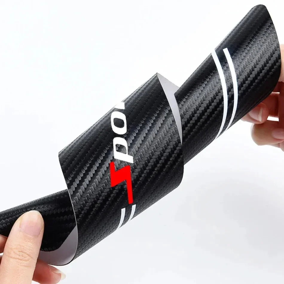 Car Sports Trunk Anti Scratch Sticker Car Door Sill Protector Decal Carbon Fiber Door Plate Sill Scuff Cover Stickers 4PCS car stickers car door stickers