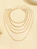Colliers en chaîne de perles tressées simples, ton or, ensemble de colliers avec pendentif superposé pour femmes, usage quotidien et de fête, 5 pièces/ensemble