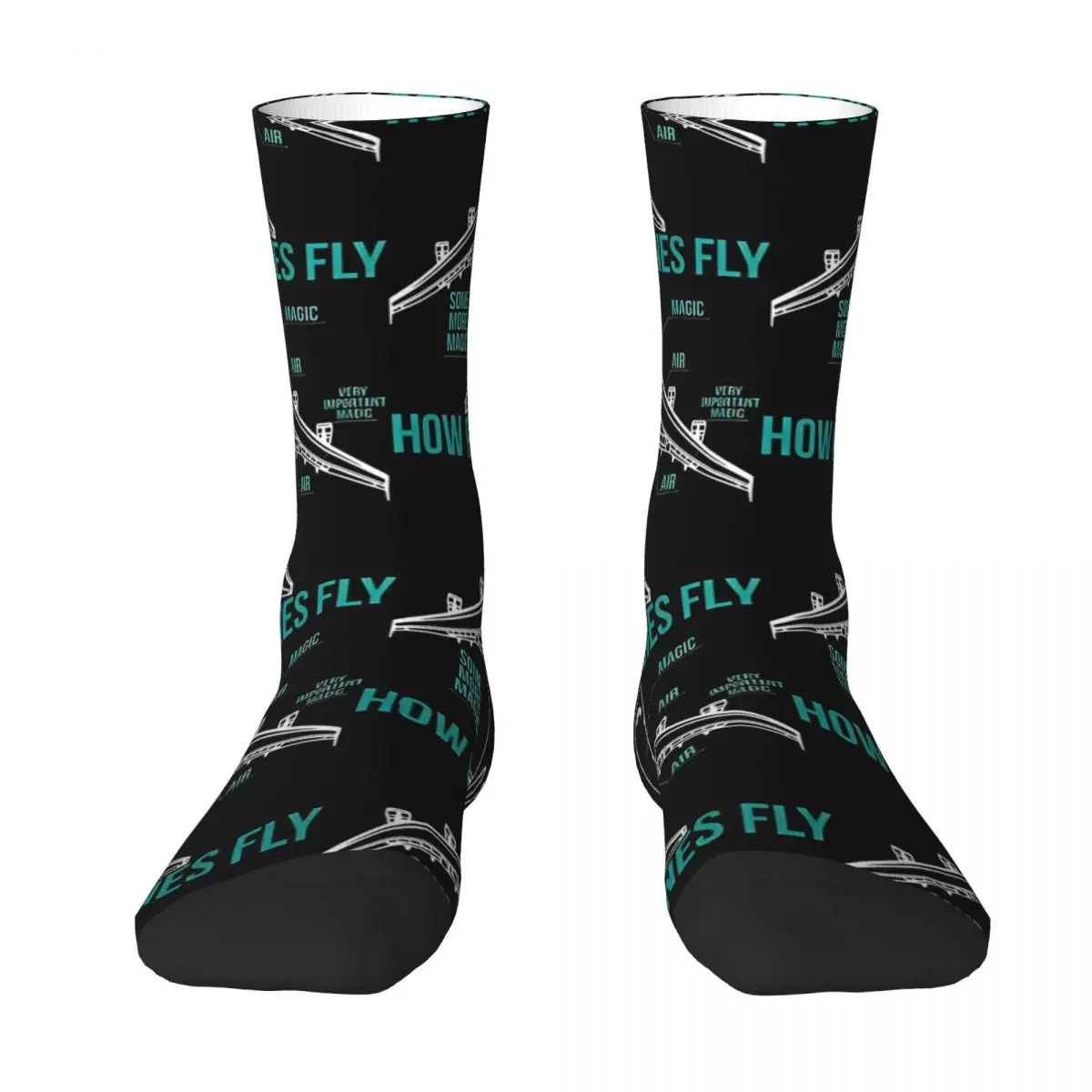 

How Planes Fly Funny Aerospace Engineering Gift Sock Socks Men Women Polyester Stockings Customizable Hip Hop