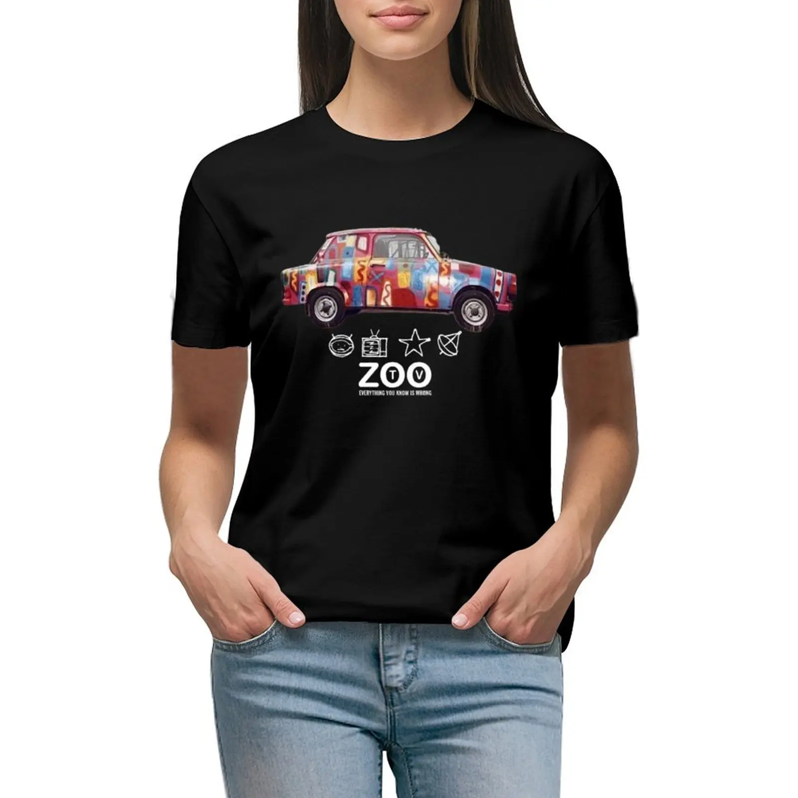 

Achtung Baby Zoo TVby ABEL2017 T-shirt animal print shirt for girls tops summer clothes workout shirts for Women loose fit