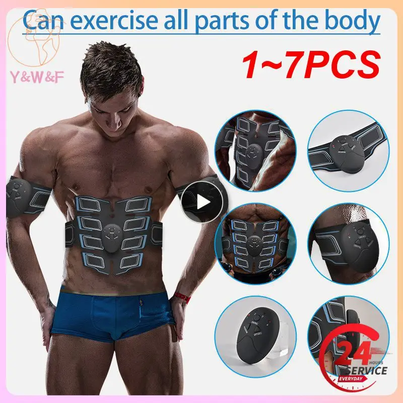 

1~7PCS Abdominal Muscle Stimulator Trainer USB Chargeable Waist Body Slimming Massager +3 Controllers ABS Abdominal Massage New