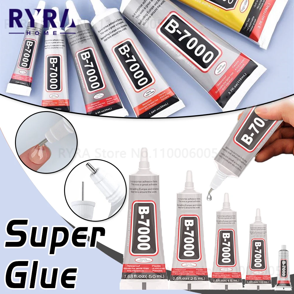 B-7000 Super Glue Adhesive Epoxy Resin Repair Cell Phone Touch Screen Liquid Quick-drying Glue Jewelry Craft Adhesive 3ML