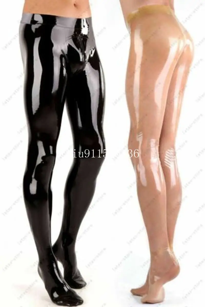 

Sexy Latex Man Pants Handmade Men Trousers with Socks Cosplay Costume