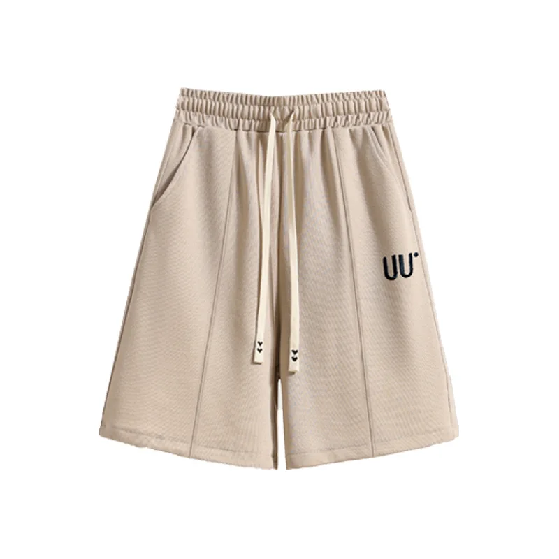 Casual Five Pants Women's High-waisted Thin Embroidered Letters Sports Shorts Straight Wide-leg Pants Summer Clothes Women 2024