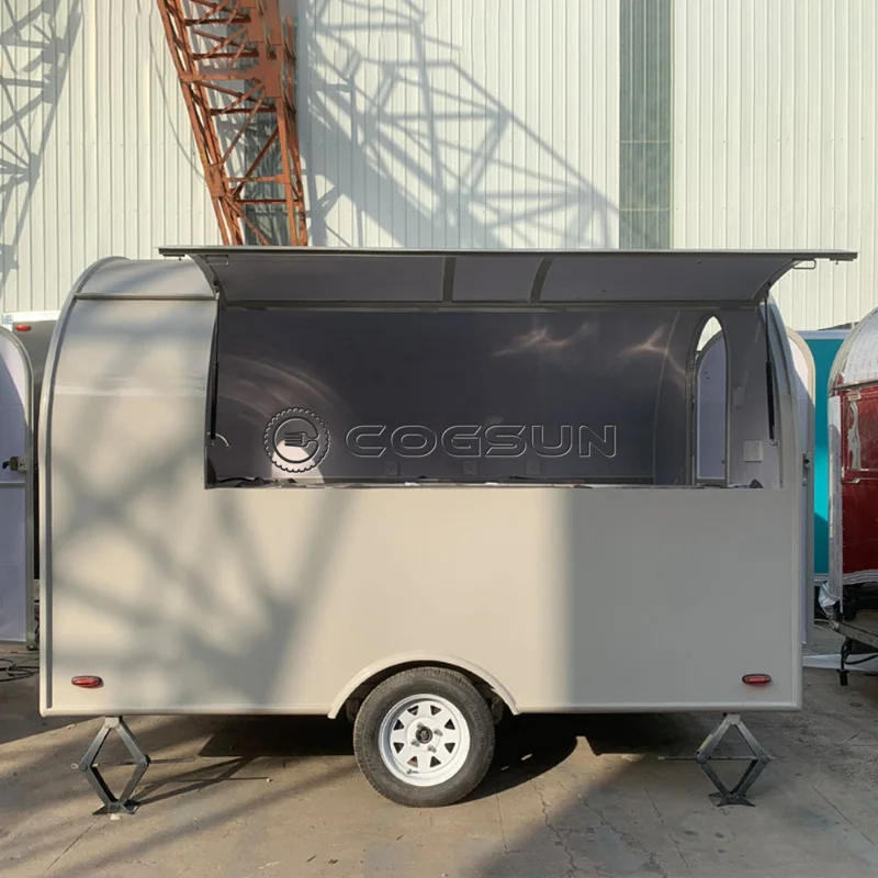 China Hot Selling Fast Street Vending Carts Coffee Truck Trailer Mobile Round Ice Cream Food Trailer 2023 food truck best selling customized fast food hamburger coffee mobile food cart trailer for ice cream hot dog