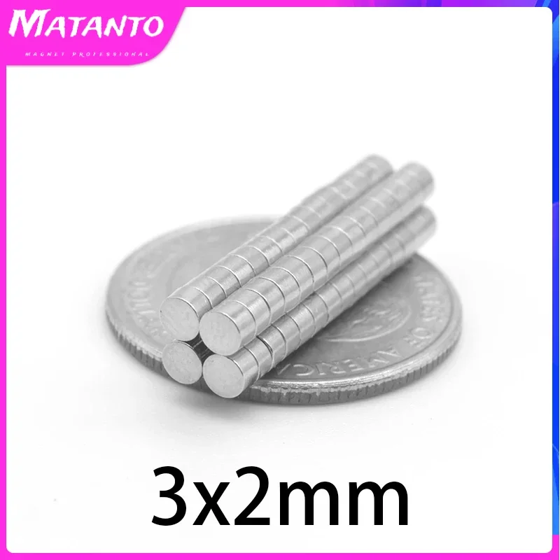 100/200/500/1000/2000/5000PCS 3×2 Minor Disc Search Magnet Small Round Magnets 3x2mm Neodymium Permanent Magnets Strong 3*2 mm