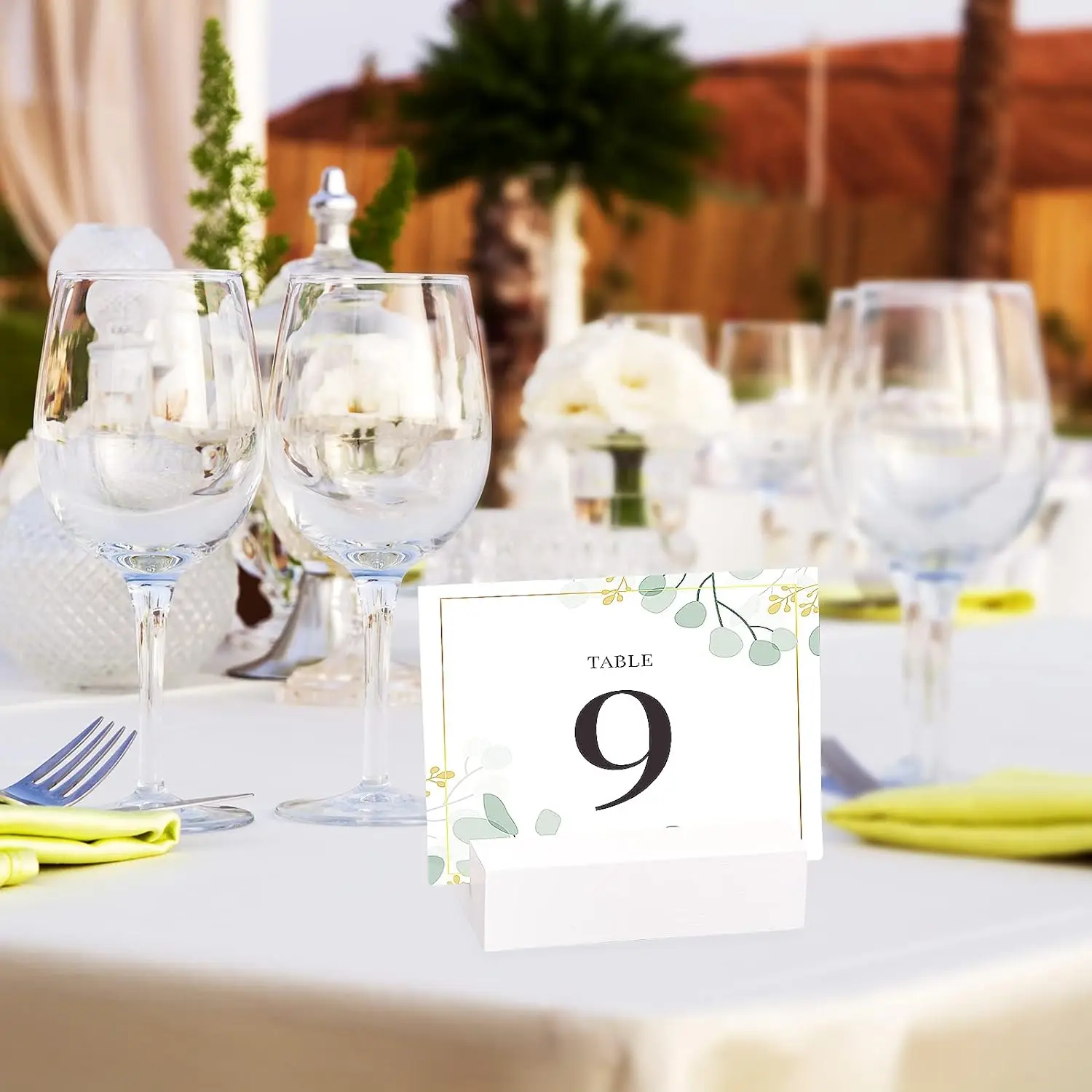 12 pcs Wood Place Card Holders Wood Sign Holders Table Number Holder Stands Name Card Holder for Wedding Party Events Decor