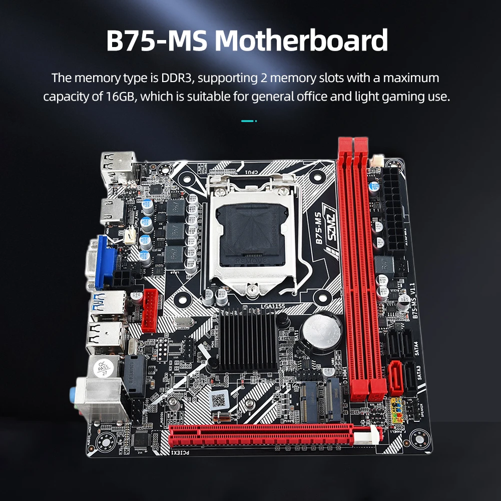 PC 게임용 PCIe 16x 메인보드, 24 핀 LGA 1155, USB3.0, SATA3.0, 데스크탑 컴퓨터 메인보드, 2 개의 메모리 슬롯 지원