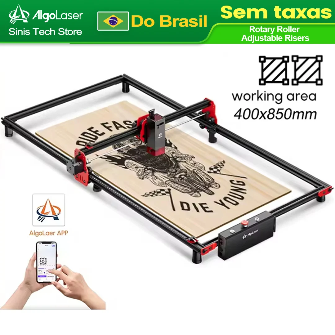 AlgoLaser 10W 85x40CM tamaño de trabajo cortador de grabado láser herramientas de negocios grabadora Control de teléfono móvil máquina CNC marcador de impresora