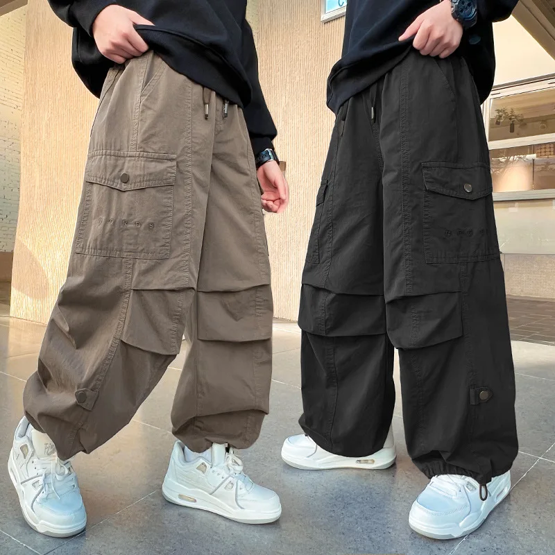 Teen Boys Cargo Pants Loose Casual Fashion Children Trousers Pockets Design  Trendy Cool Streetwear Kids Pants 6 8 10 12 14 Year - AliExpress