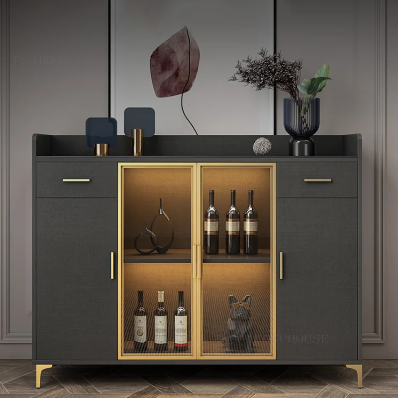 Modern Simple Dining Room Kitchen Cabinets Light Luxury Household Storage Locker Dustproof Coffee Shop Cupboard with Drawer G