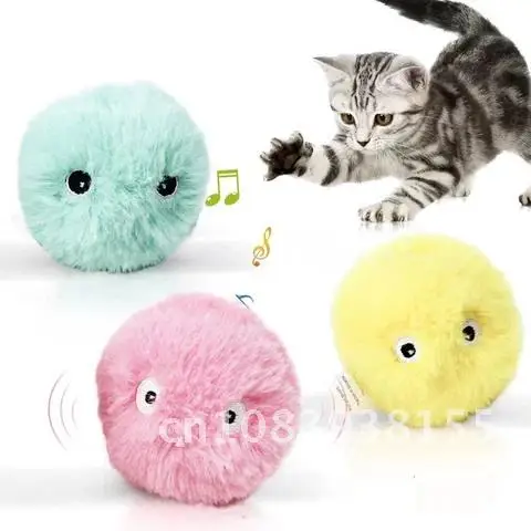 

Cat Toys 3 Colors Gravity Ball New Smart Touch Sounding Interactive Pet Toys Squeak Toys Ball Pet Training Toy Supplies