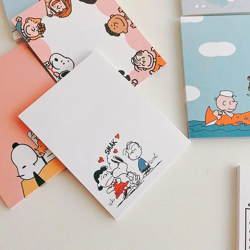 

50 листов аниме Снупи мультфильм примечание бумага Kawaii клетка сообщение Блокнот для заметок канцелярские принадлежности Школьные офисные принадлежности подарки игрушки