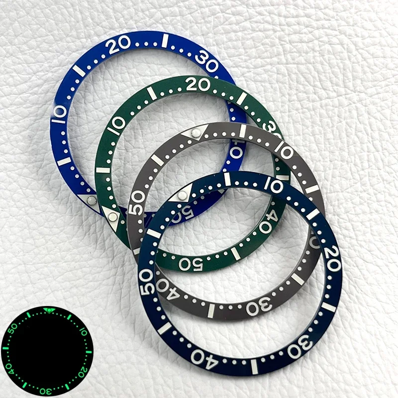 Enhanced 38mm Flat Super Luminous Ceramic Watch Bezel Insert