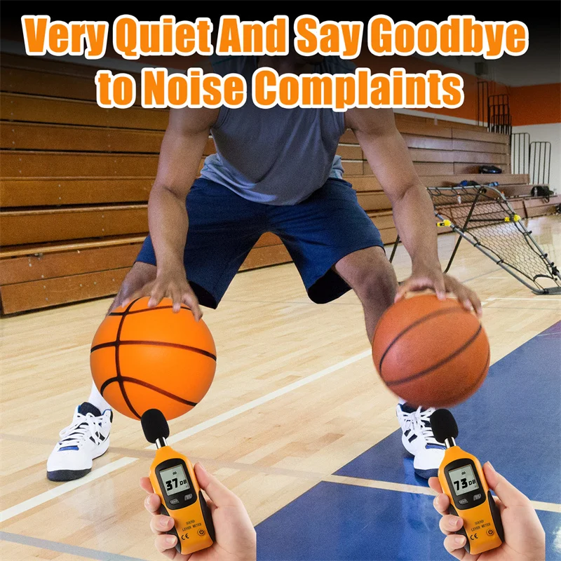 Diameter 24 cm Bouncing Silent Basketball Colorful Indoor Mute Ball No Noise Soft PU Foam Sports Ball Squeezable Silent