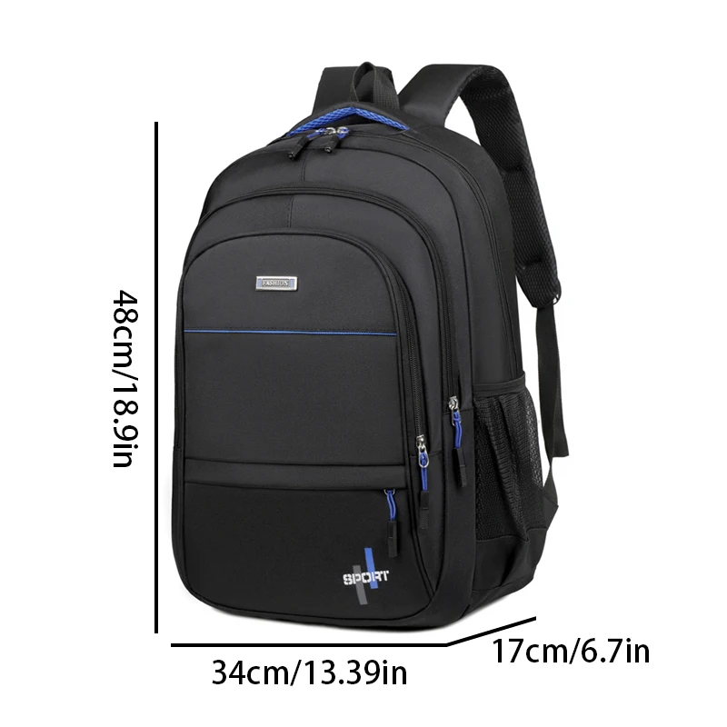 High quality student backpack, large capacity travel bag, fashionable Oxford cloth bag, trendy computer bag, washable backpack