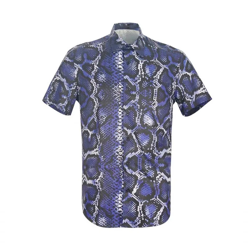 Men's Leopard 3D Printed Shirts For Men Short Sleeve Button Down Casual Shirt Ropa Hombre New Mens Blouses Clothing Quality Tops 5
