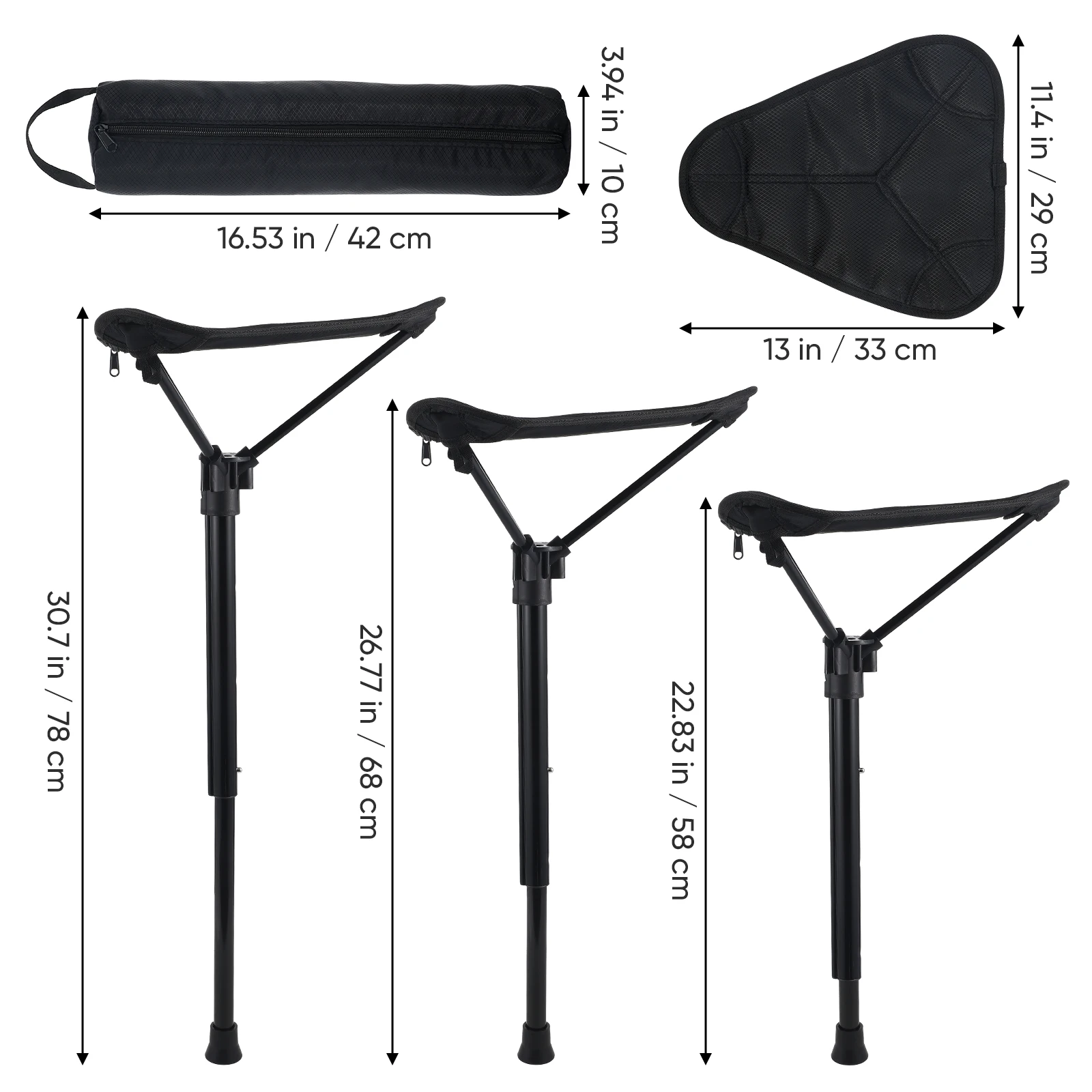 Folding Stool Chair Portable Lightweight Accordion Standing Seat Compact Foot Rest Sitting