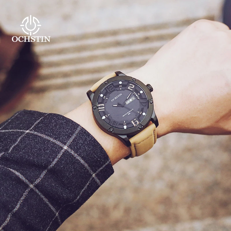 ochstin hot model 2024 pilot series fashion gorgeous multi-function double calendar quartz movement watch men's quartz watches