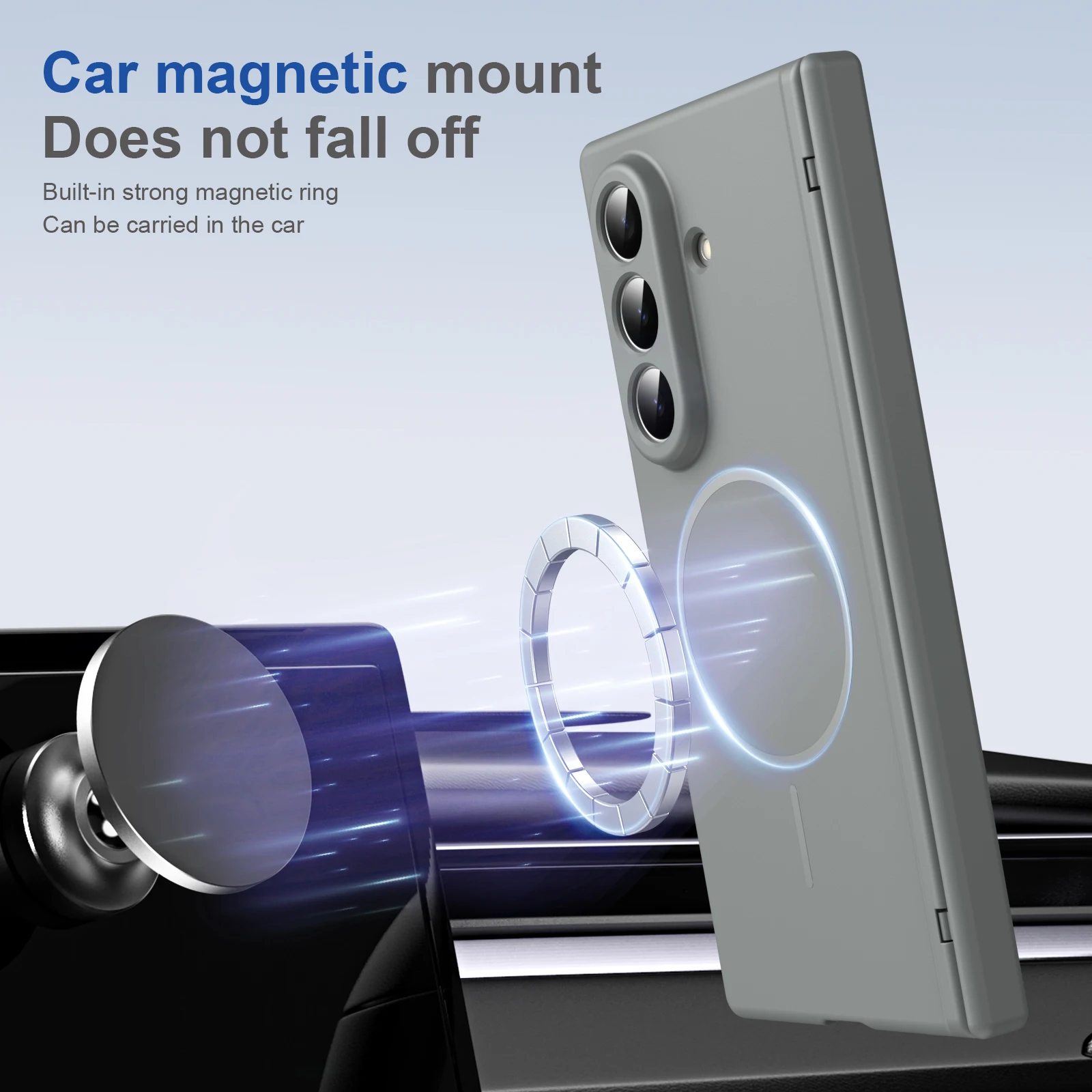Full Cover Magnetic Case with Tempered Glass Film and Anti-Fingerprint Protection