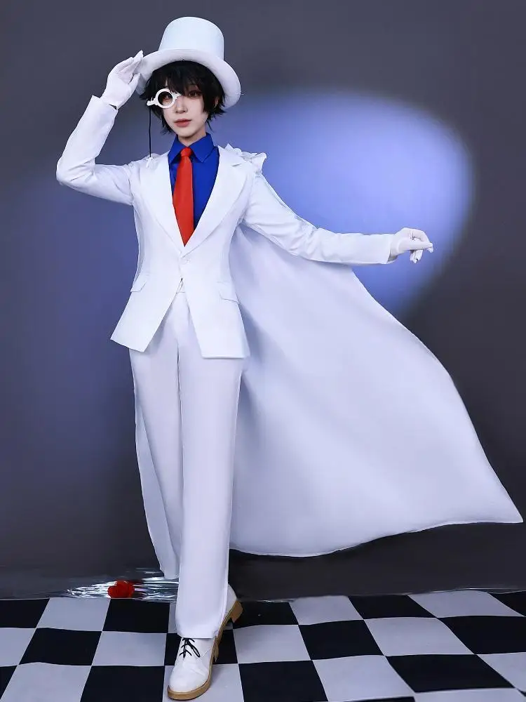 Detective Conan Kaito Kid Phantom Thief Cosplay Costume for Men (Unofficial)
