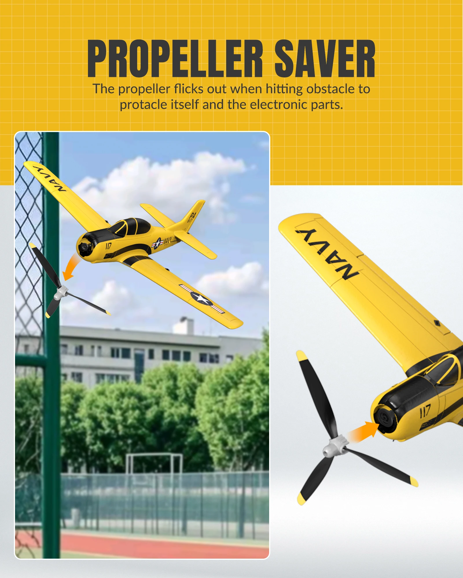 RC Flugzeug P51 Mustang 2.4GHz 6-Achsen-Gyro 3 Flugmodi