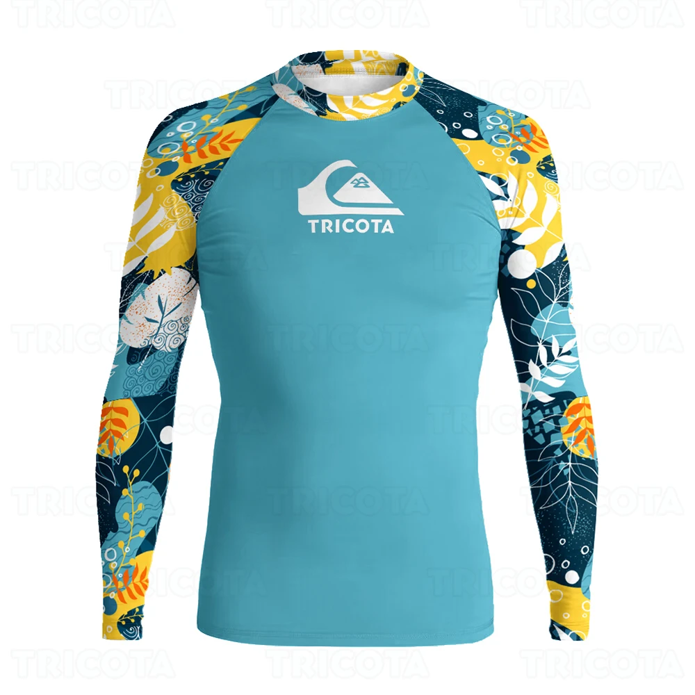 TRICOTA Men Long Sleeves Rashguard Surf Swimwear Prevent Jellyfish