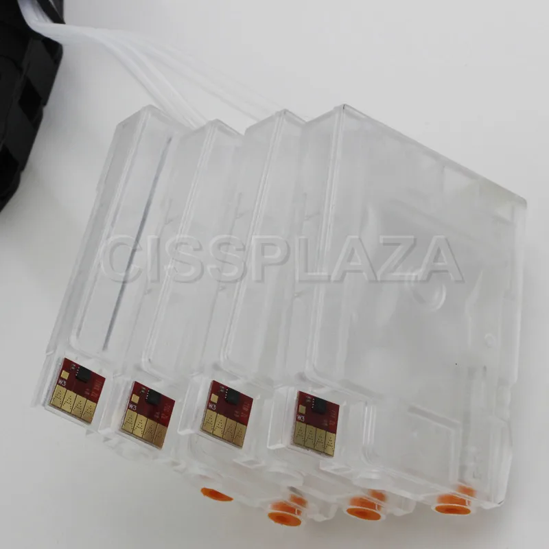 CISSPLAZA 1set 24 inch CISS system With permanent Chips compatible For hp 711 Designjet T120 T520 printer With Chain