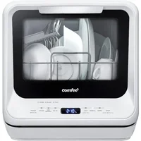 COMFEE' Portable Dishwasher Countertop with 5L Built-in Water Tank, No Hookup Needed, 6 Programs 1
